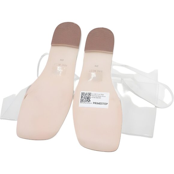 Nine West White Strappy Lace-Up Square Toe Heeled Sandals Women's US 8M - Picture 6 of 6